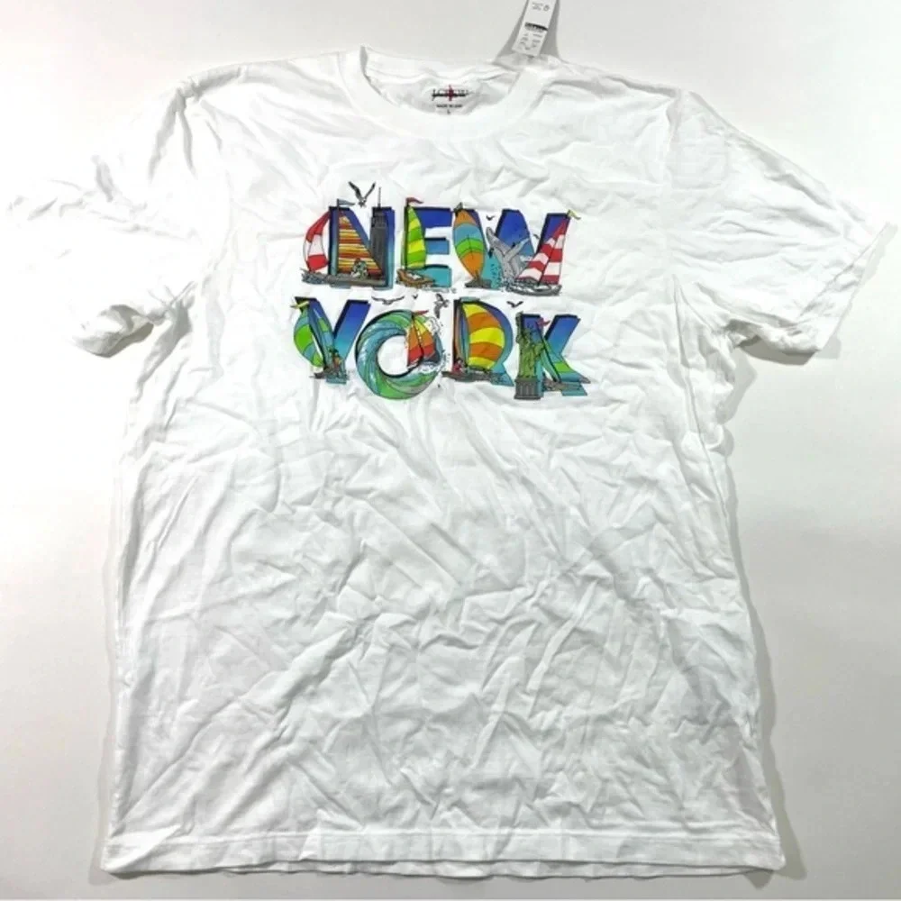 New J Crew Mens New York Graphic Tee Shirt White